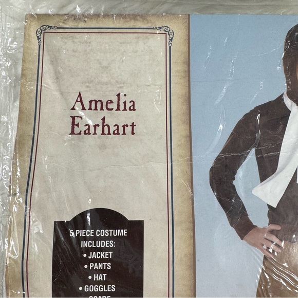 Amelia Earhart costume NEW child M 8-10 Halloween jacket pants hat goggles scarf - Picture 4 of 11